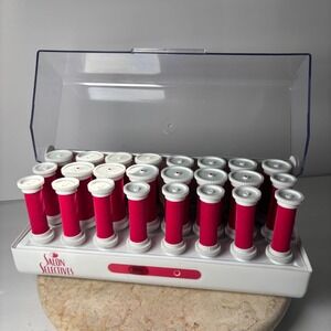 Salon Selectives Electric Hair Roller Set SS-24ZR Red White 24 Flocked Rollers